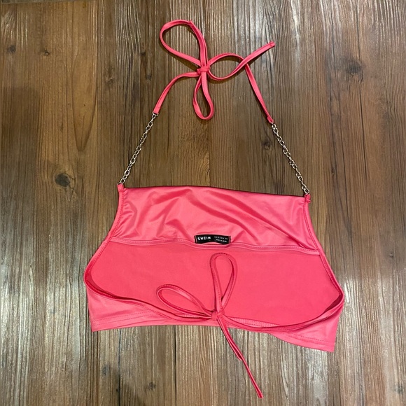 Pink Chain Halter Top - Picture 2 of 3